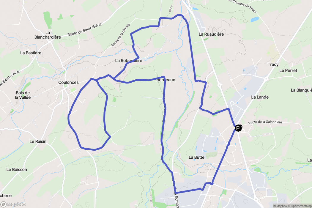 Vire-Normandie : carte du parcours de randonnée - France