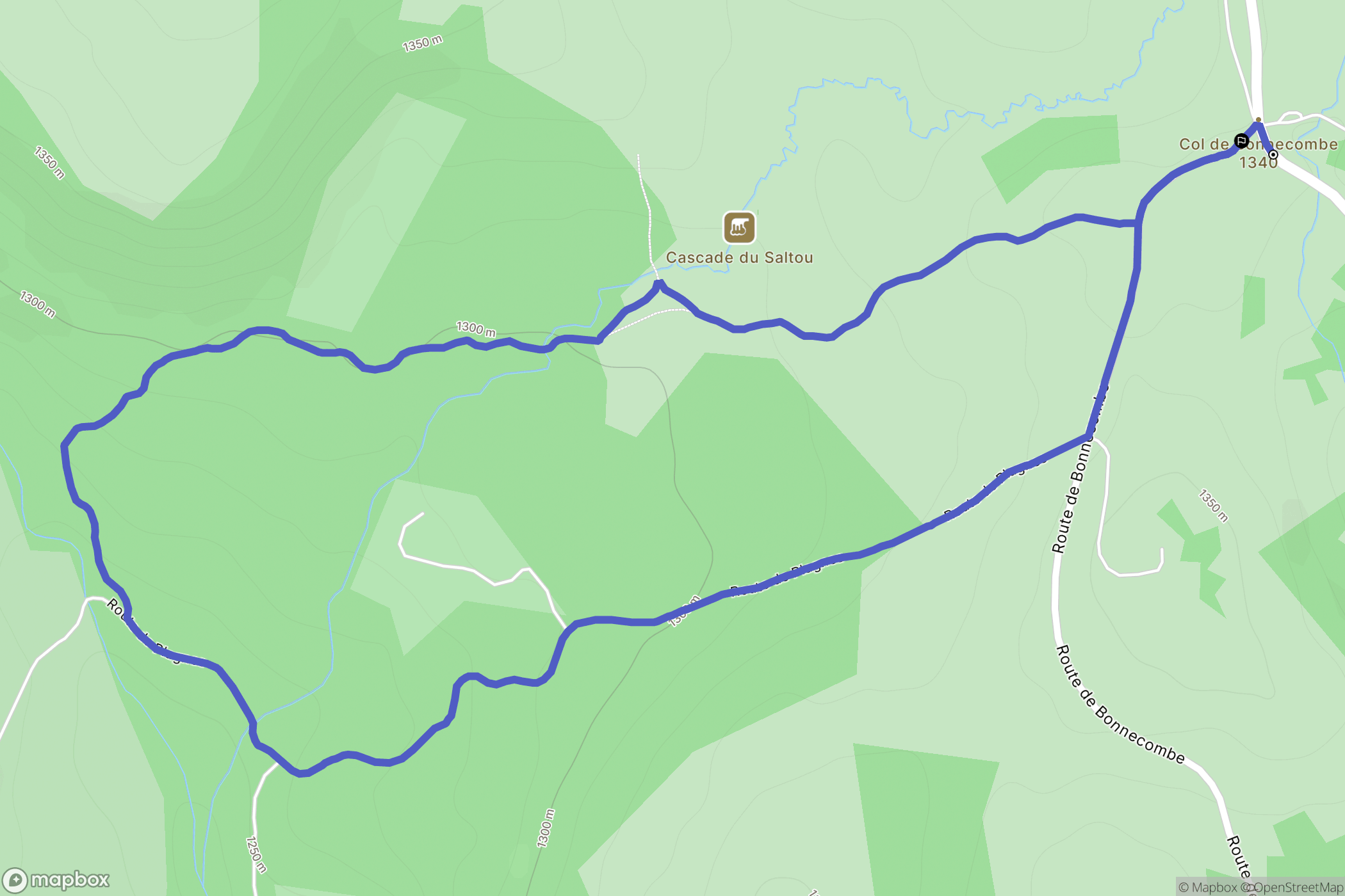 Les Hermaux : carte du parcours de randonnée - France