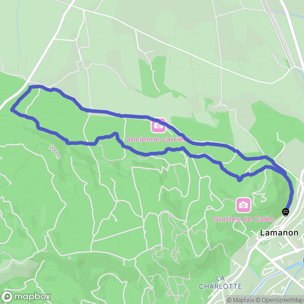 Lamanon : carte du parcours de randonnée - France