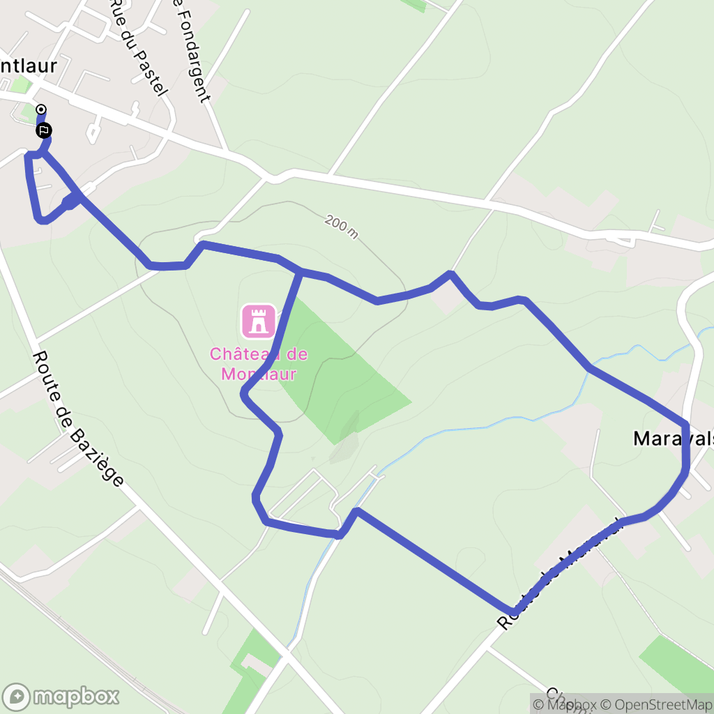 Montlaur : carte du parcours de randonnée - France