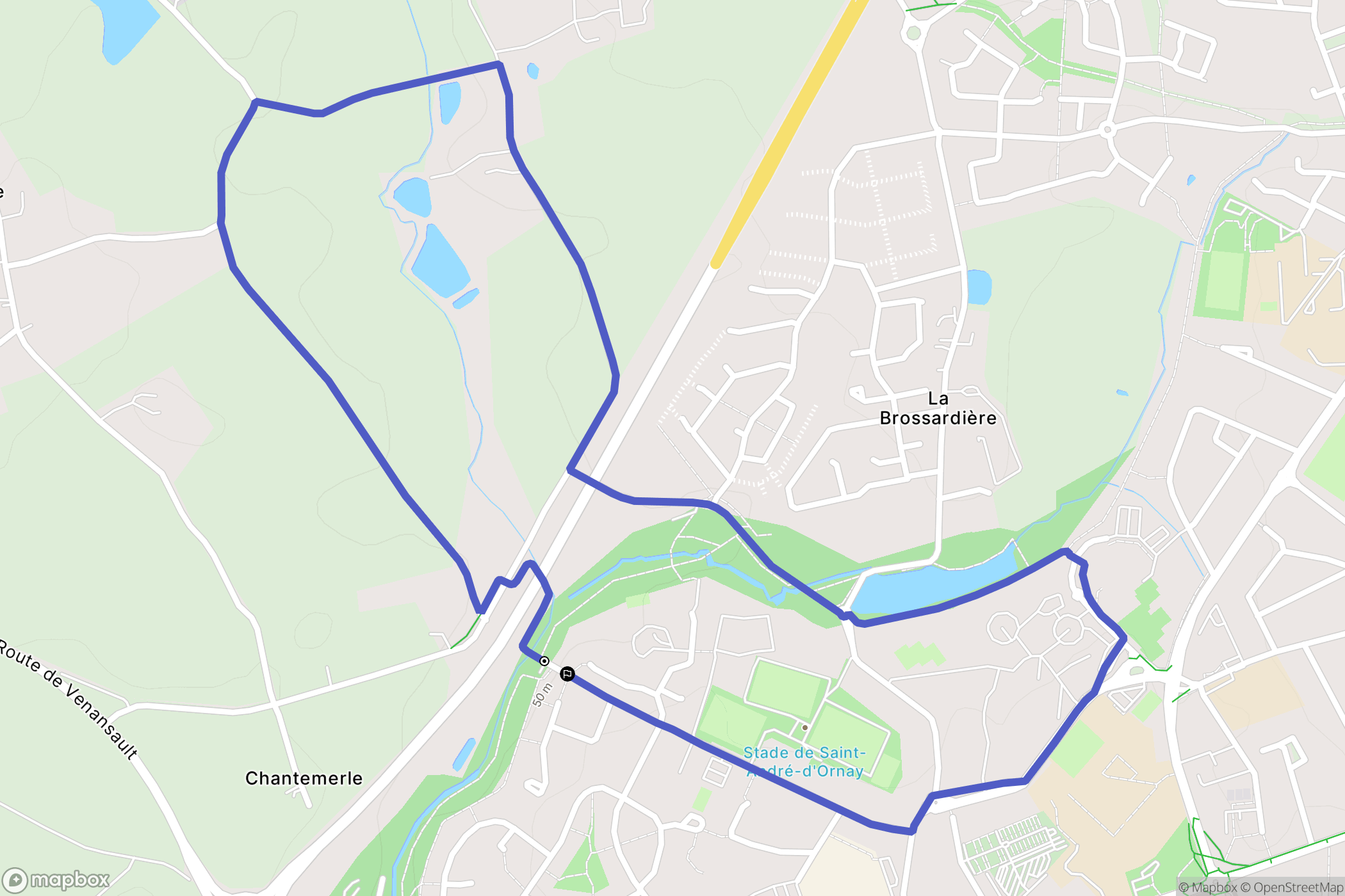 La Roche-sur-Yon : carte du parcours de randonnée - France