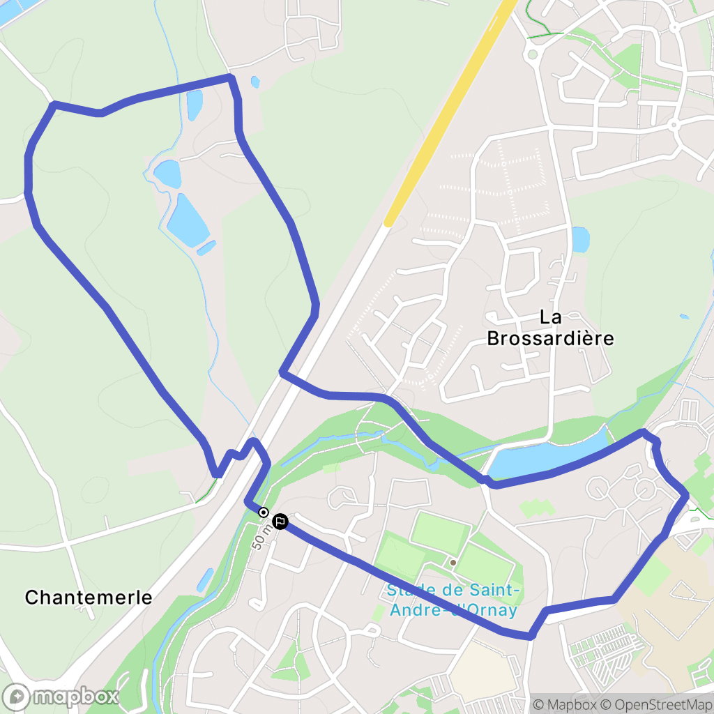 La Roche-sur-Yon : carte du parcours de randonnée - France