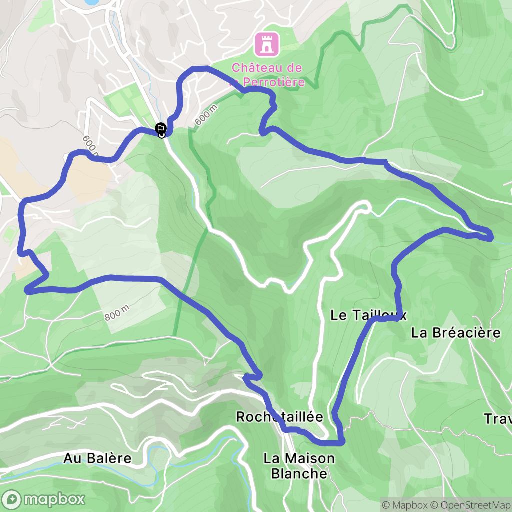 Saint-Étienne : carte du parcours de randonnée - France