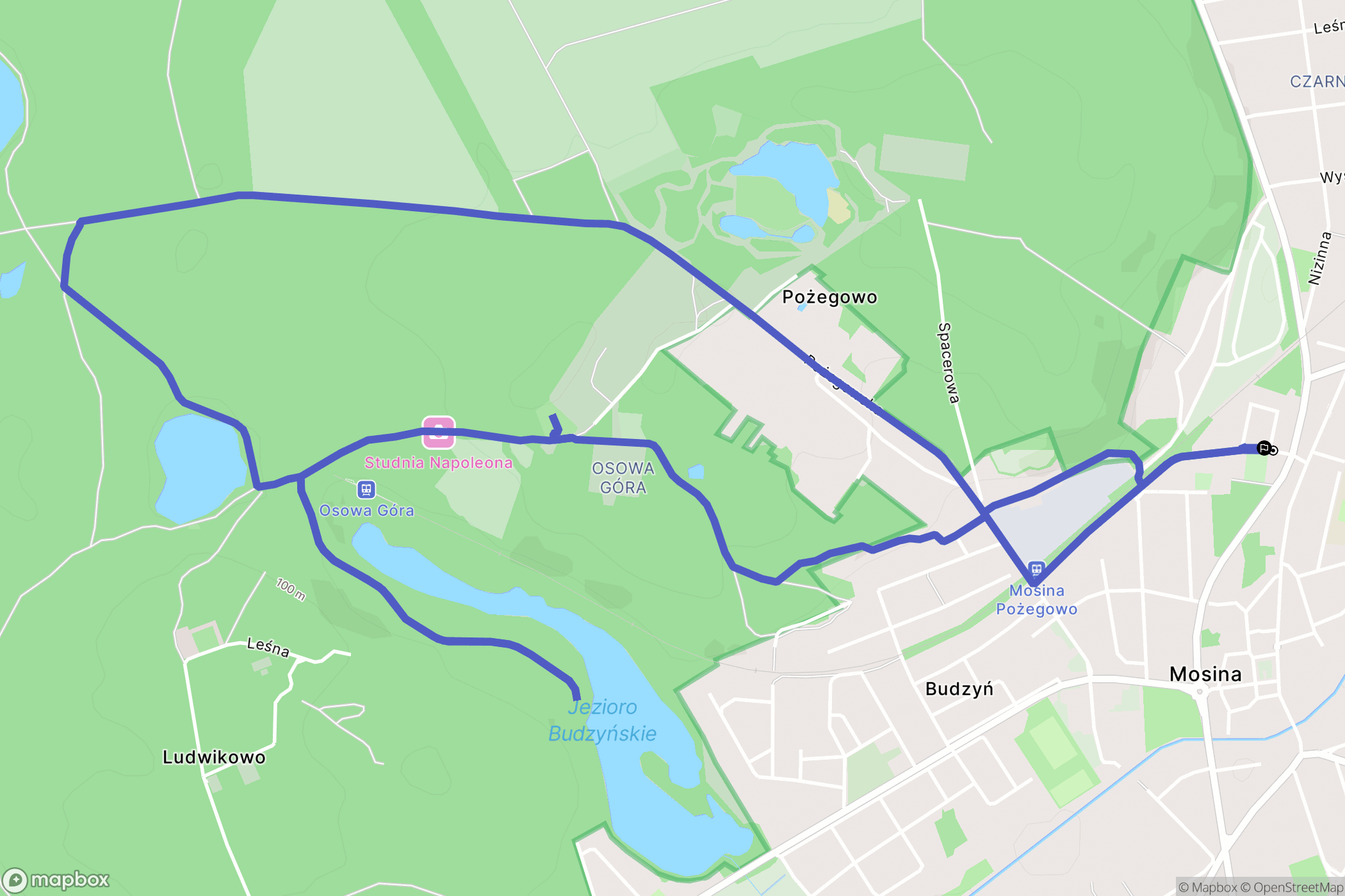 Mosina: mapa trasy - Poland