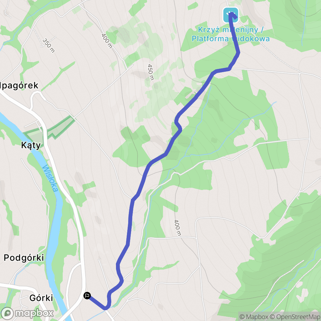 Kąty: mapa trasy - Poland