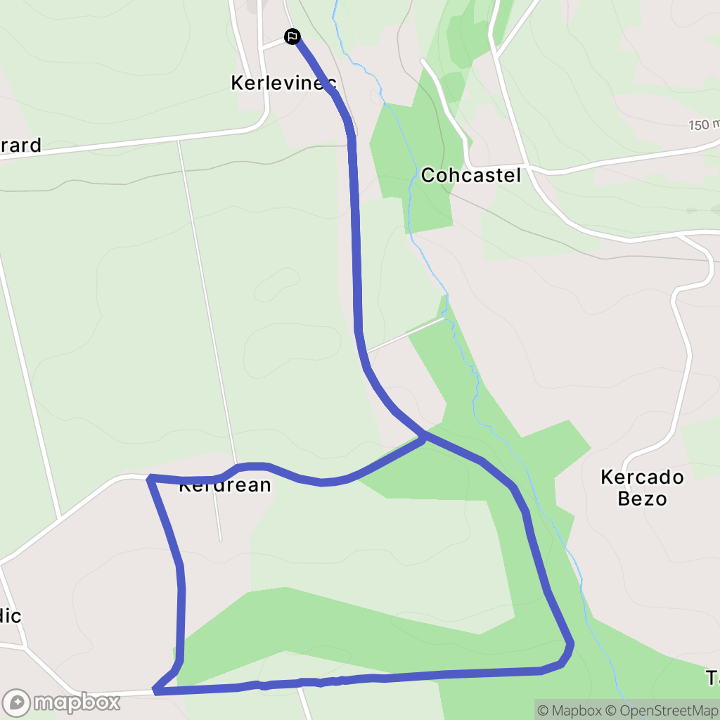 Moustoir-Ac : carte du parcours de randonnée - France