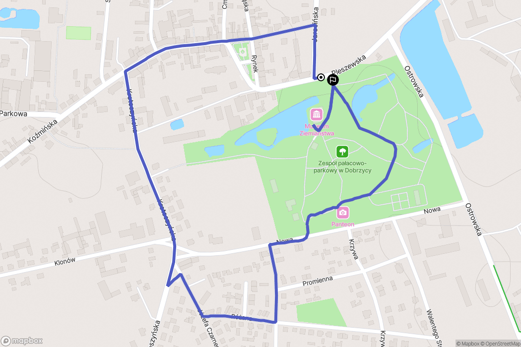 Dobrzyca: mapa trasy - Poland