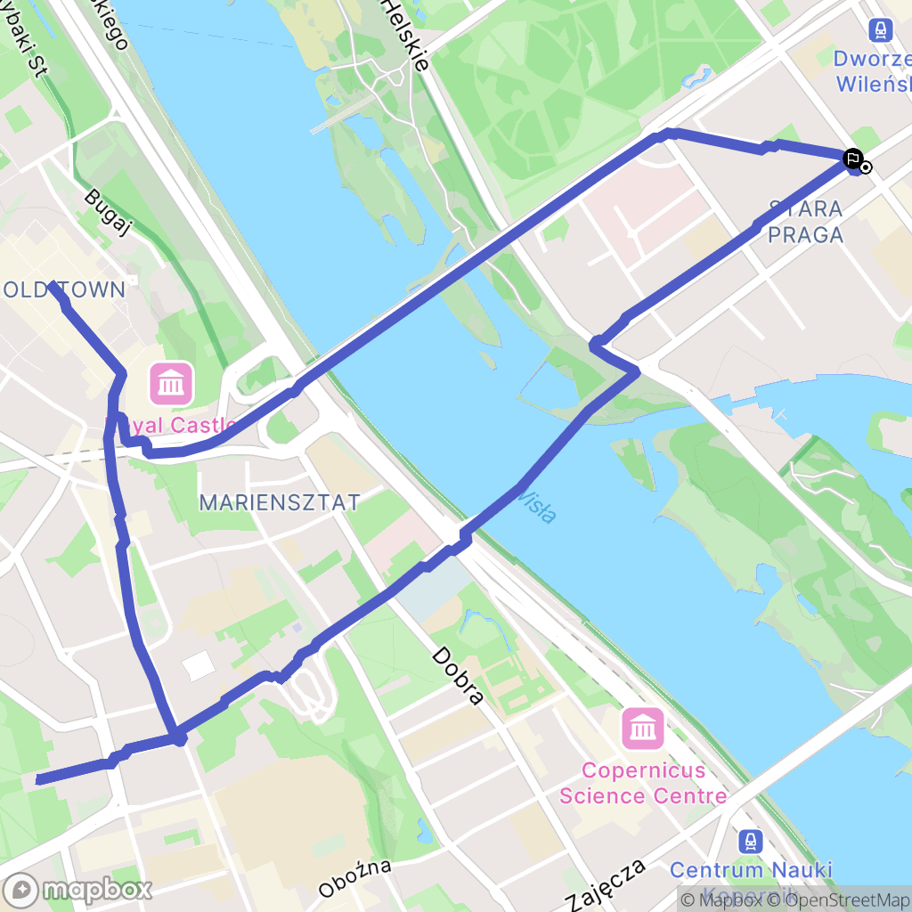 Warszawa: mapa trasy - Poland
