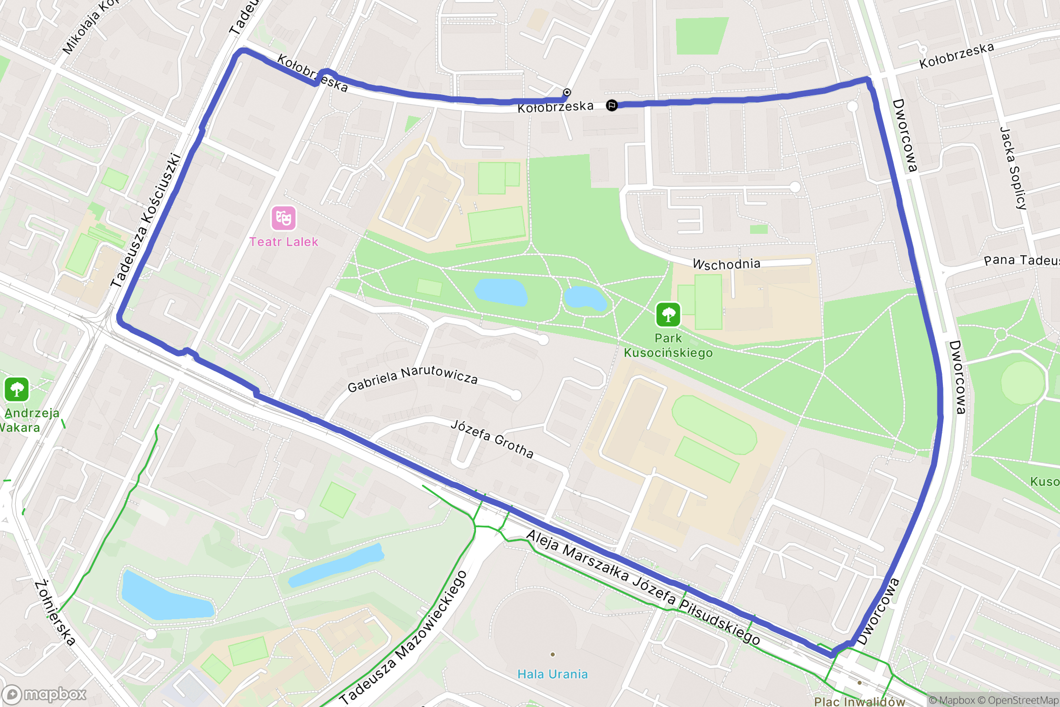 Olsztyn: mapa trasy - Poland