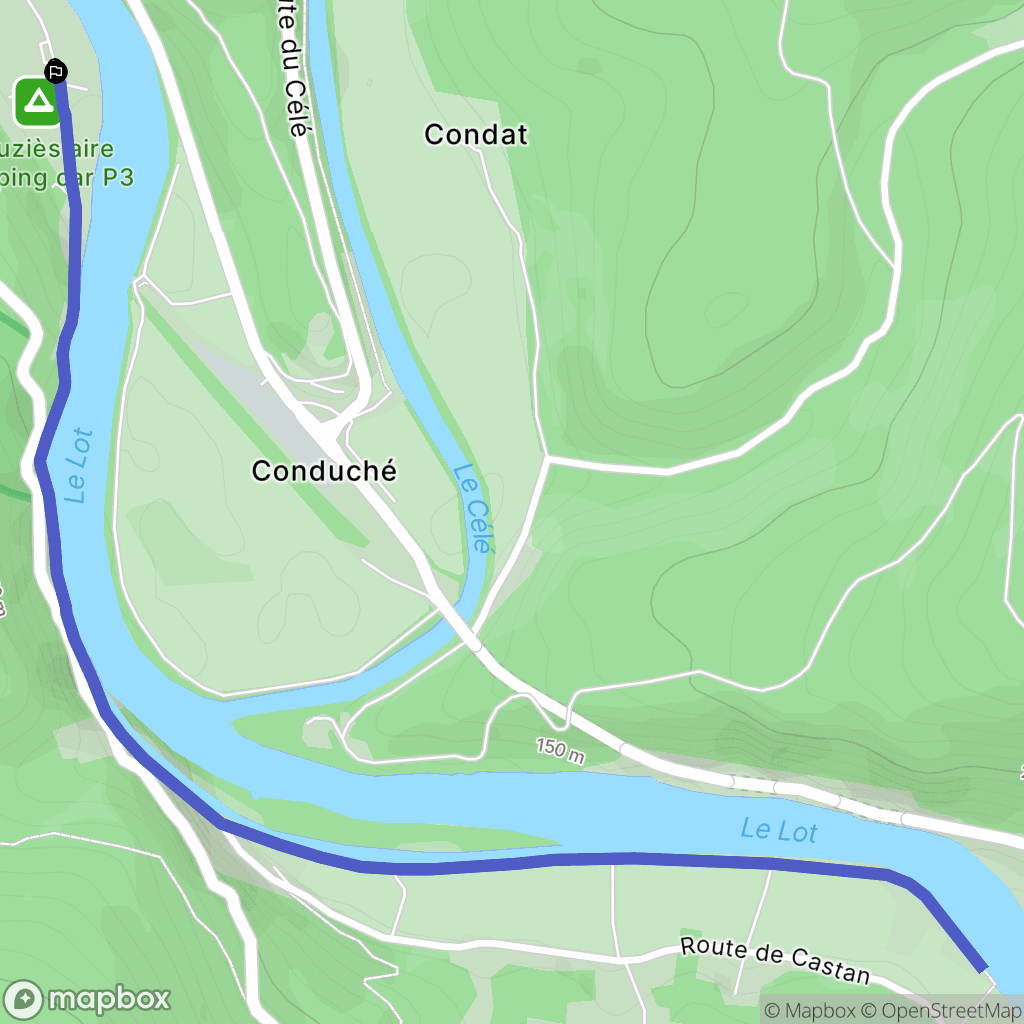 Bouziès : carte du parcours de randonnée - France