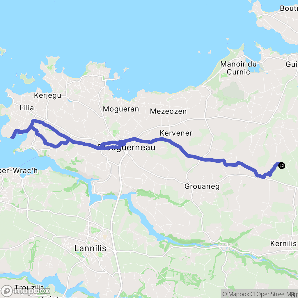 Guissény : carte du parcours de randonnée - France