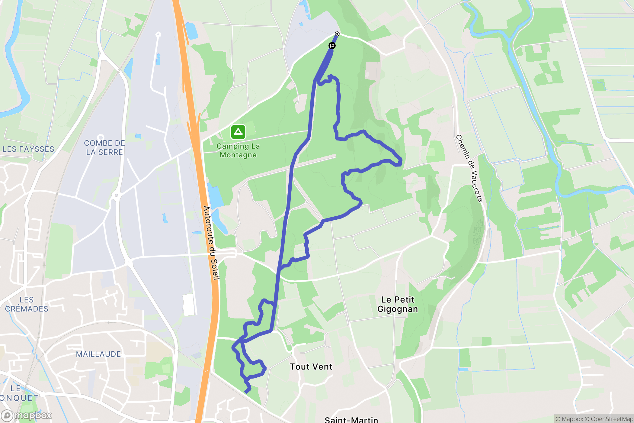 Sorgues : carte du parcours de randonnée - France