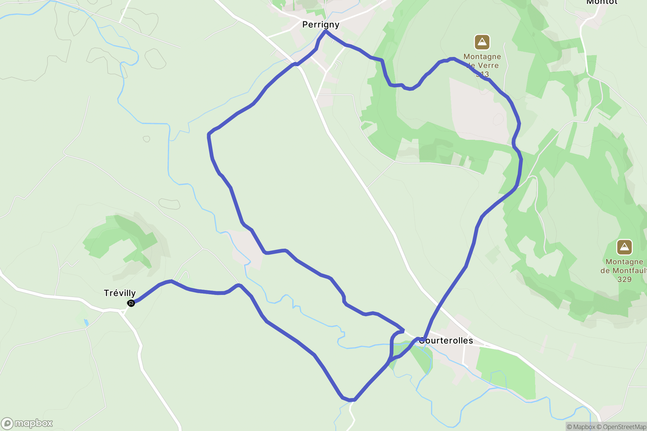 Guillon-Terre-Plaine : carte du parcours de randonnée - France