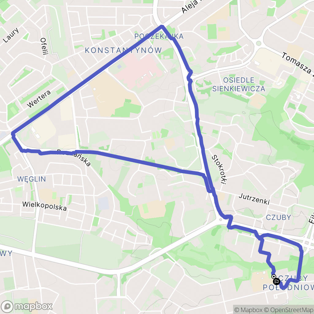Lublin: mapa trasy - Poland