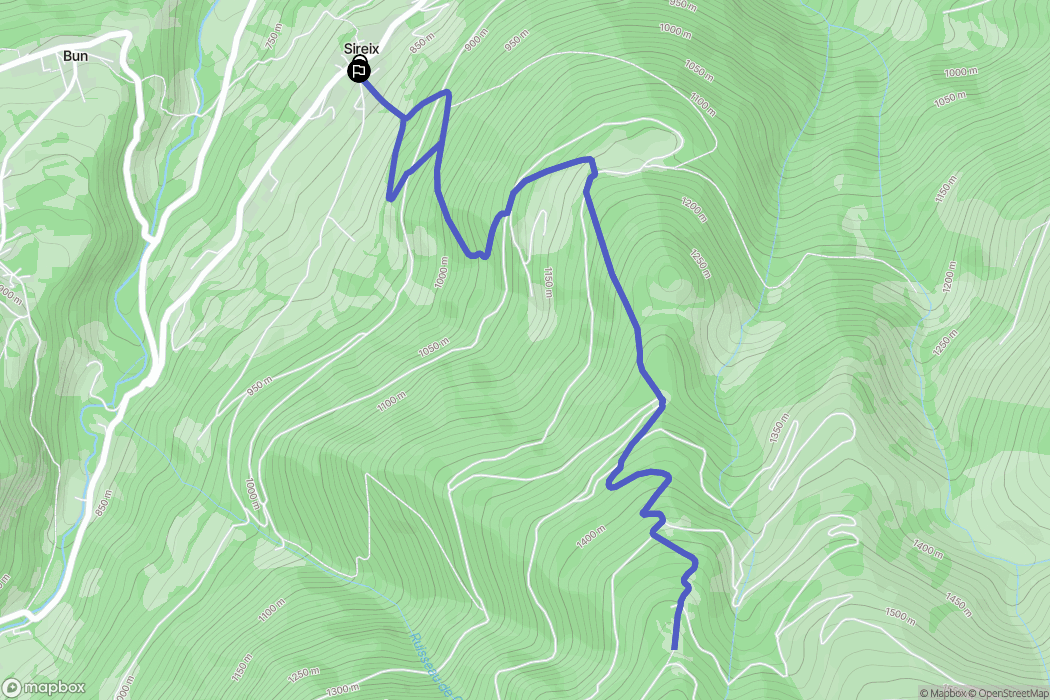 Sireix : carte du parcours de randonnée - France