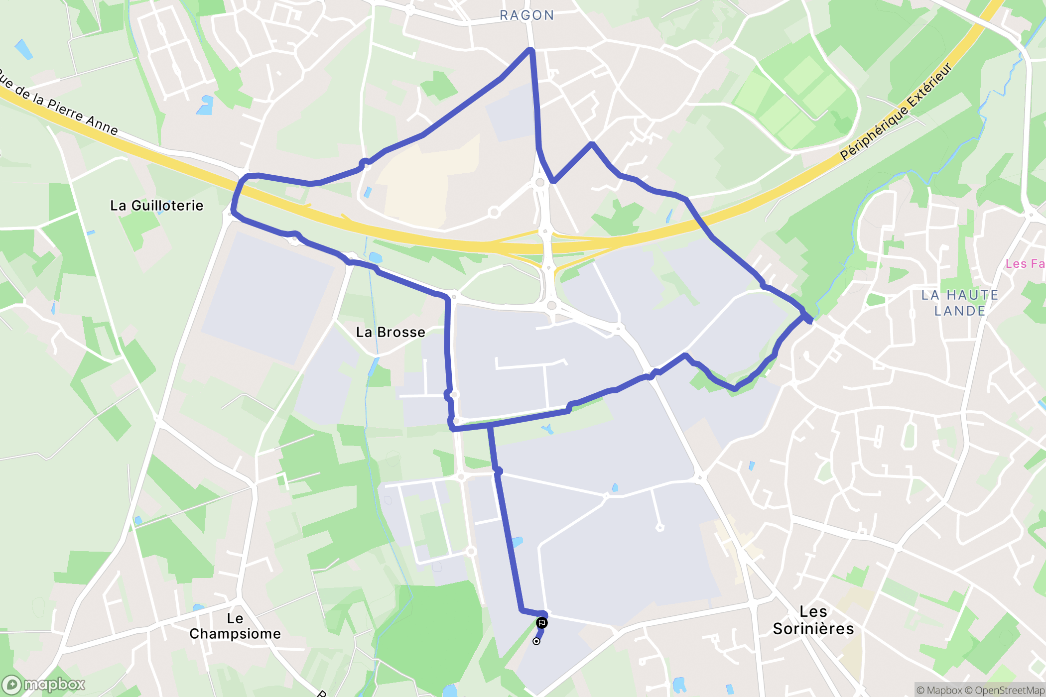 Les Sorinières : carte du parcours de randonnée - France