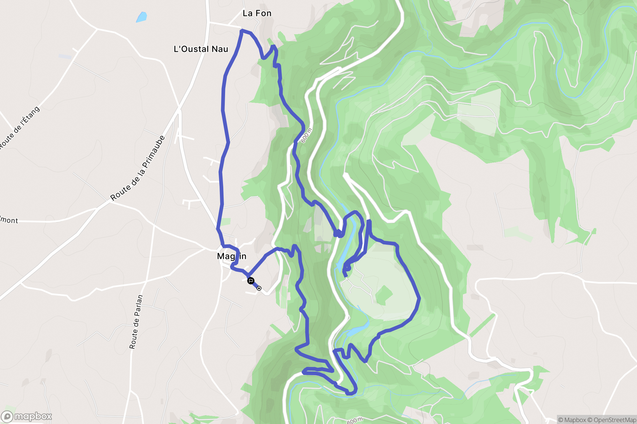 Calmont : carte du parcours de randonnée - France