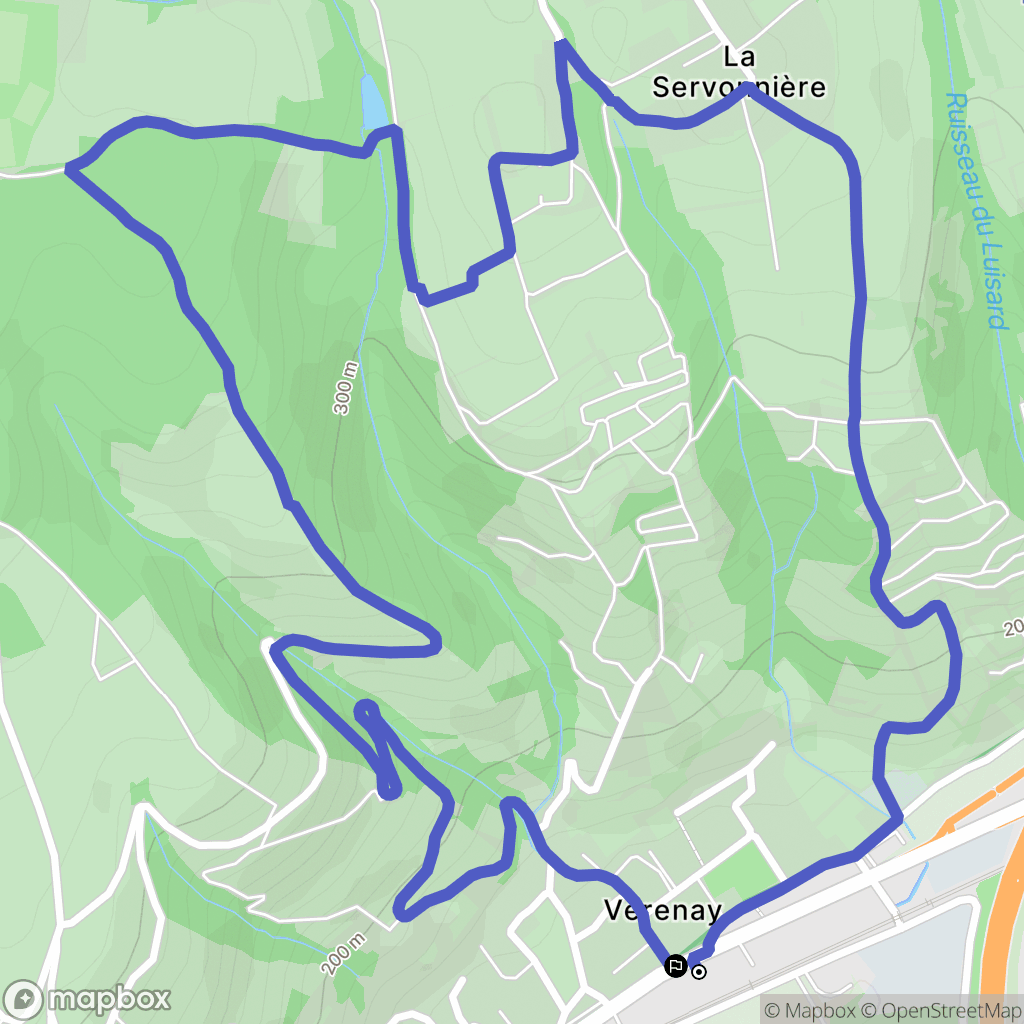 Verenay, Ampuis : carte du parcours de randonnée - France