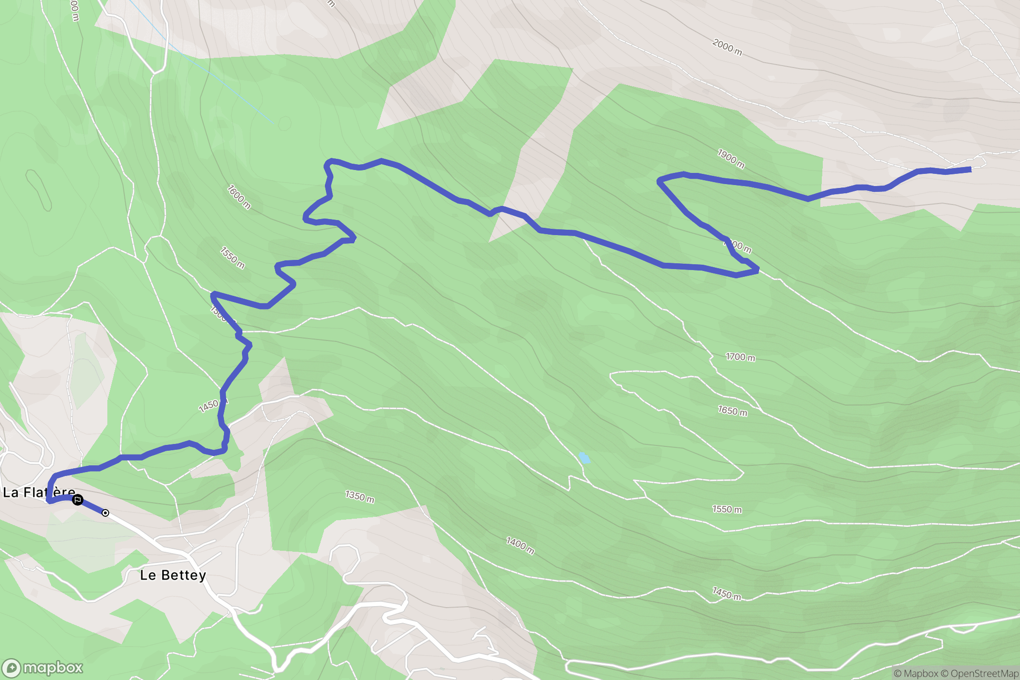 Les Houches : carte du parcours de randonnée - France