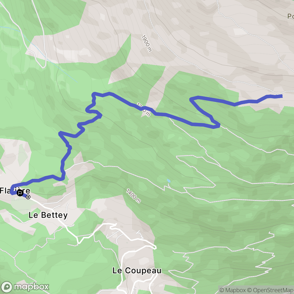 Les Houches : carte du parcours de randonnée - France