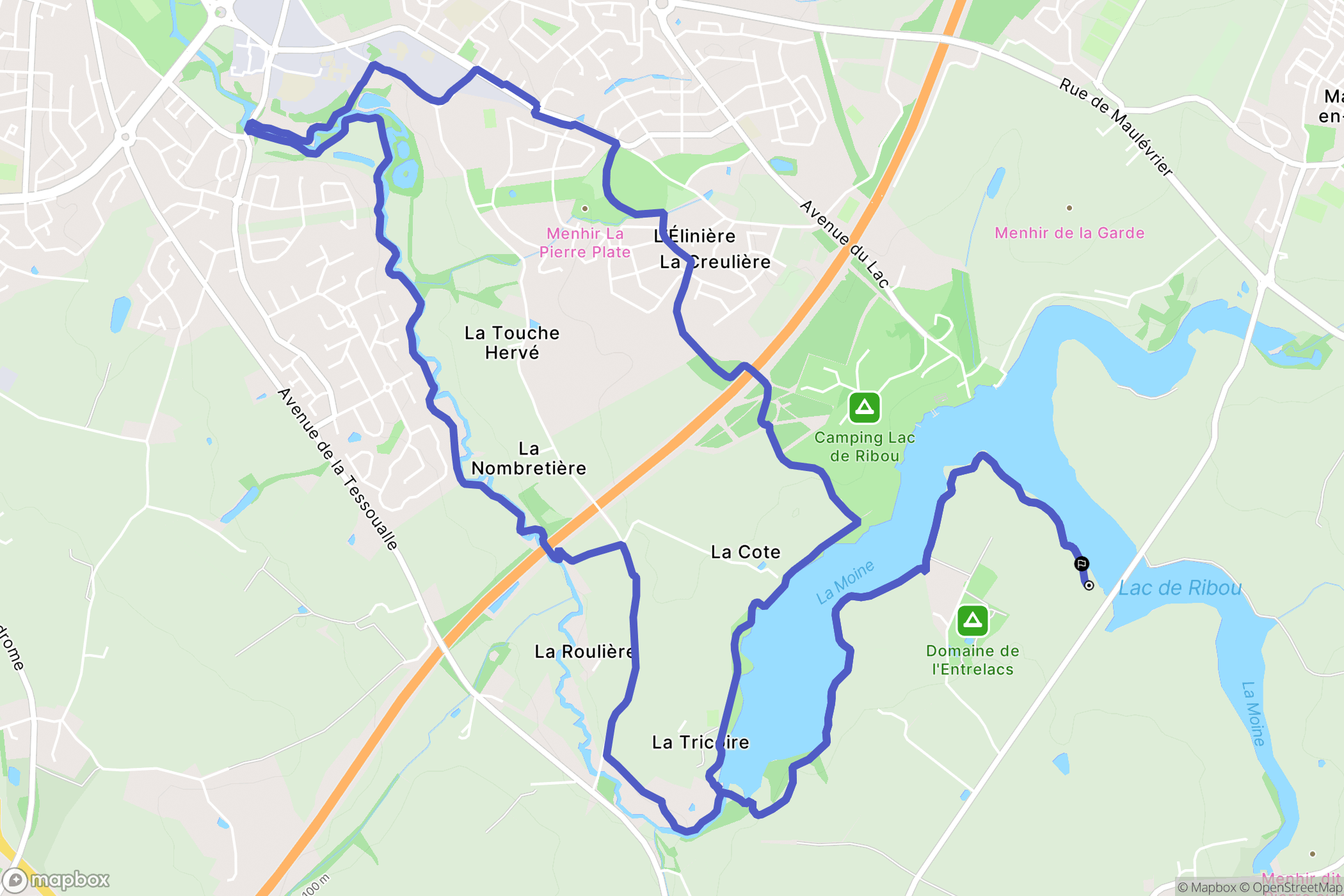 La Tessoualle : carte du parcours de randonnée - France