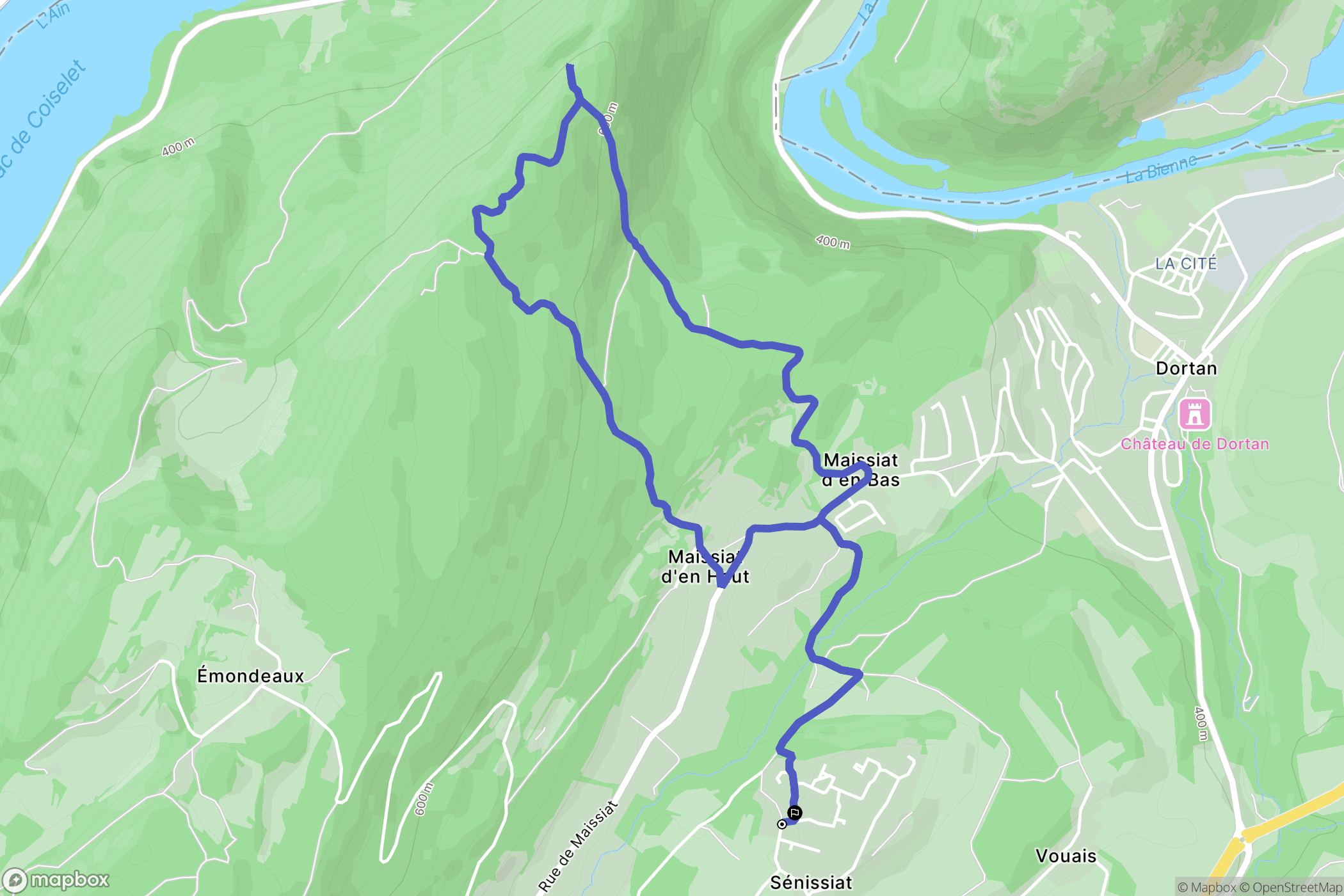 Dortan : carte du parcours de randonnée - France