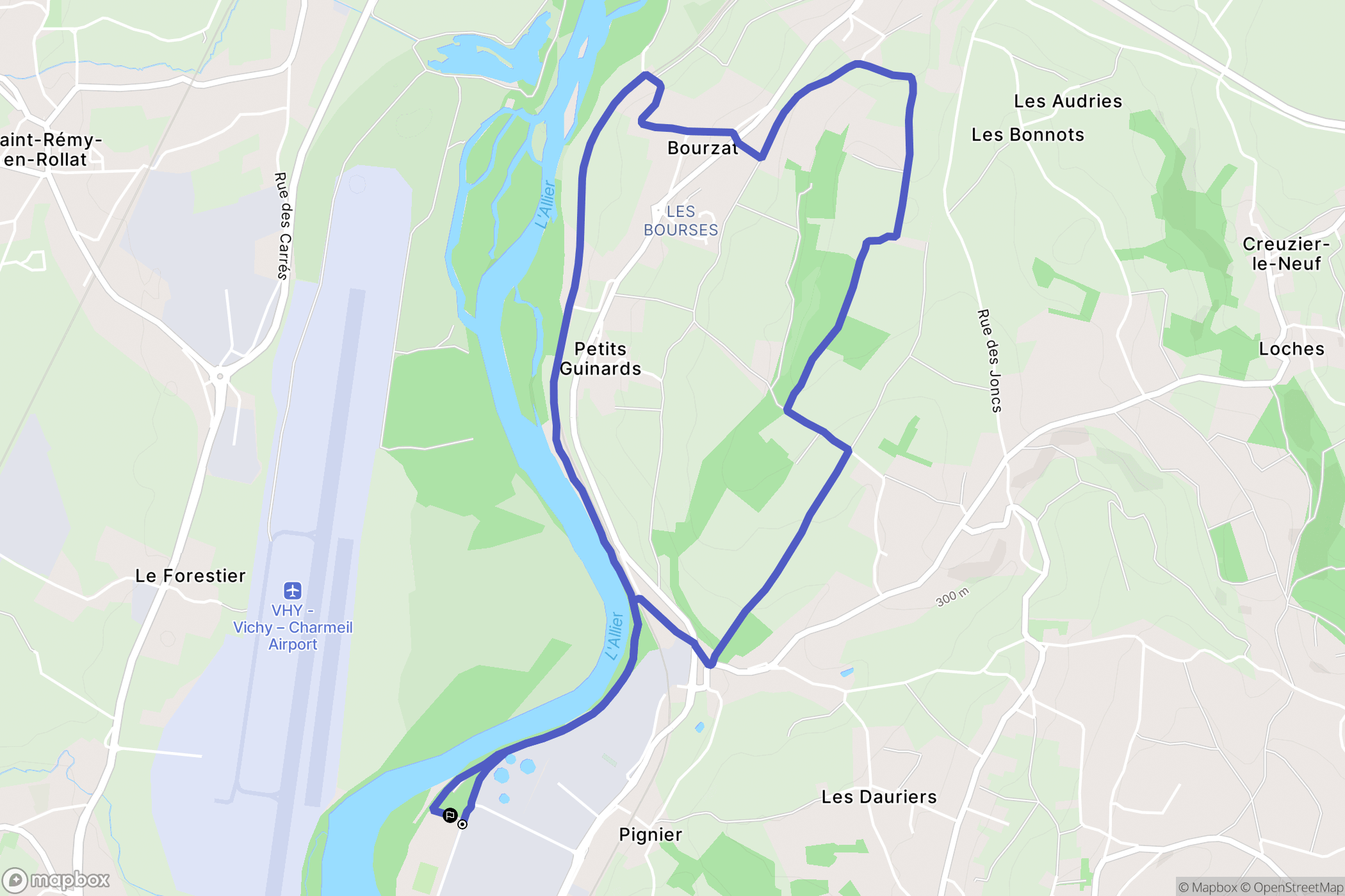 Creuzier-le-Vieux : carte du parcours de randonnée - France