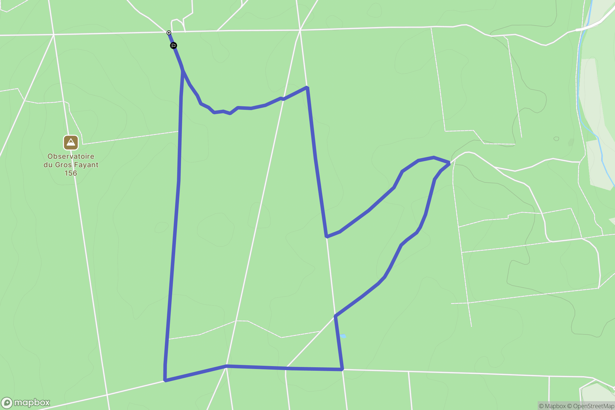 Rivières : carte du parcours de randonnée - France