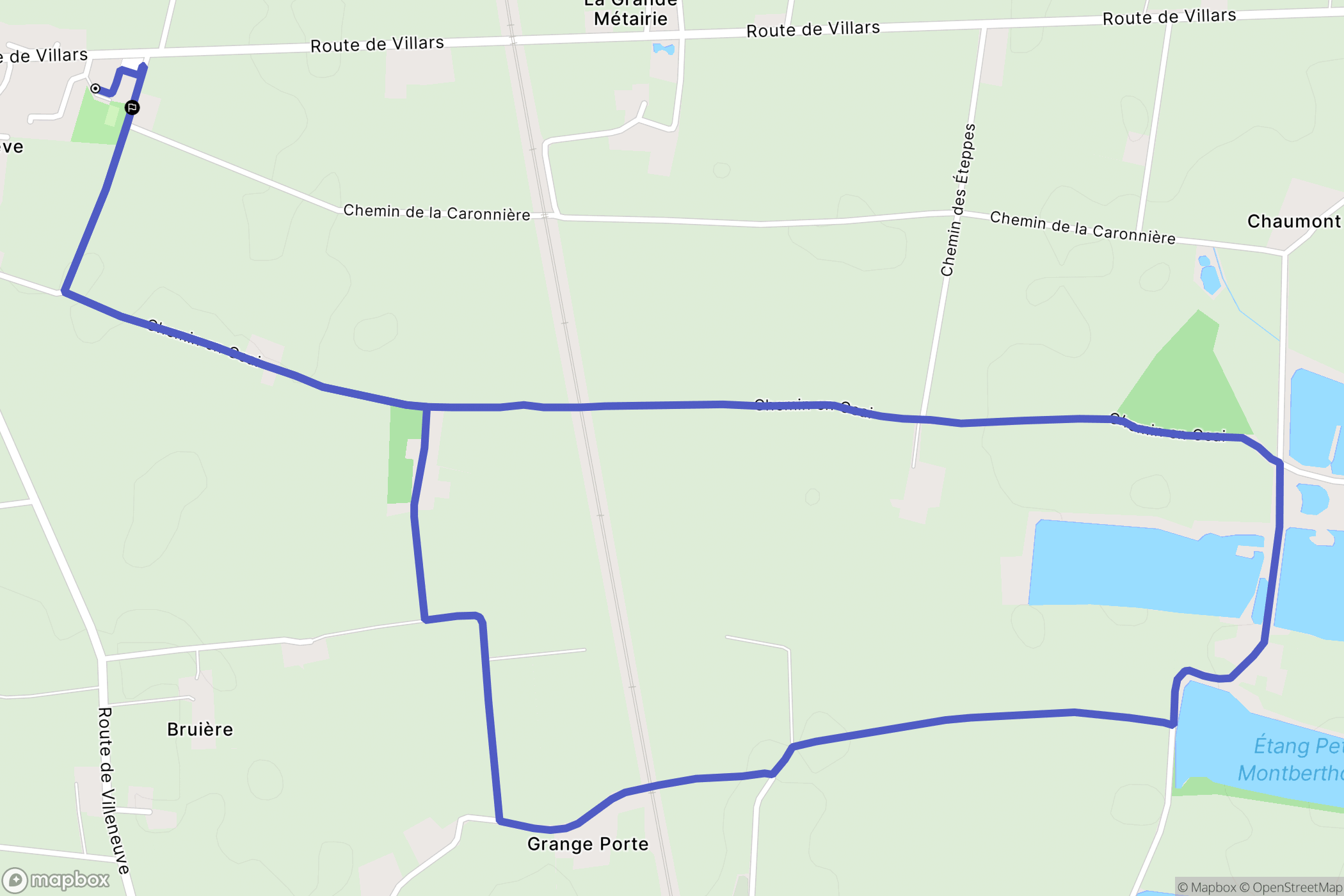 Villeneuve : carte du parcours de randonnée - France