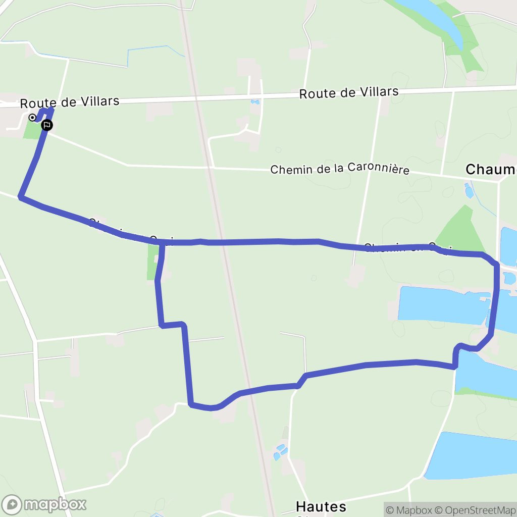 Villeneuve : carte du parcours de randonnée - France