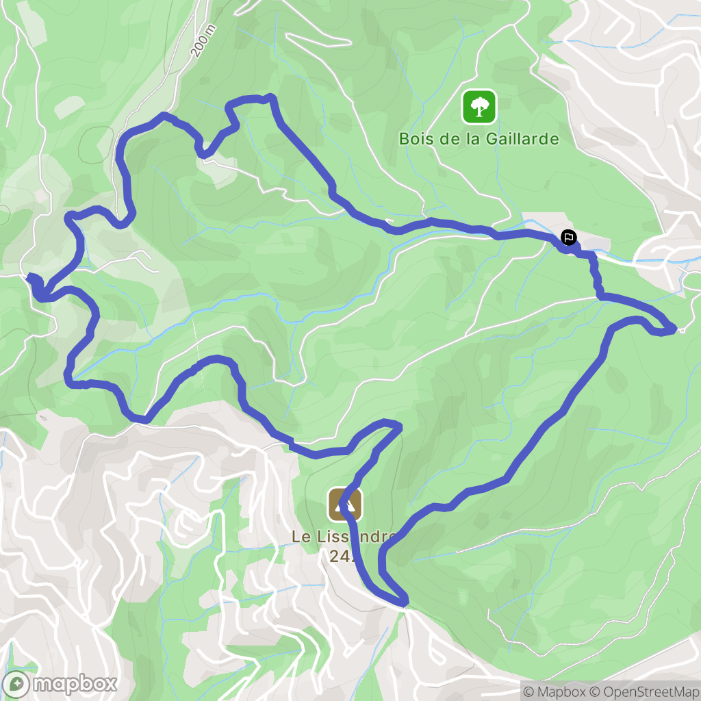 Roquebrune-sur-Argens : carte du parcours de randonnée - France