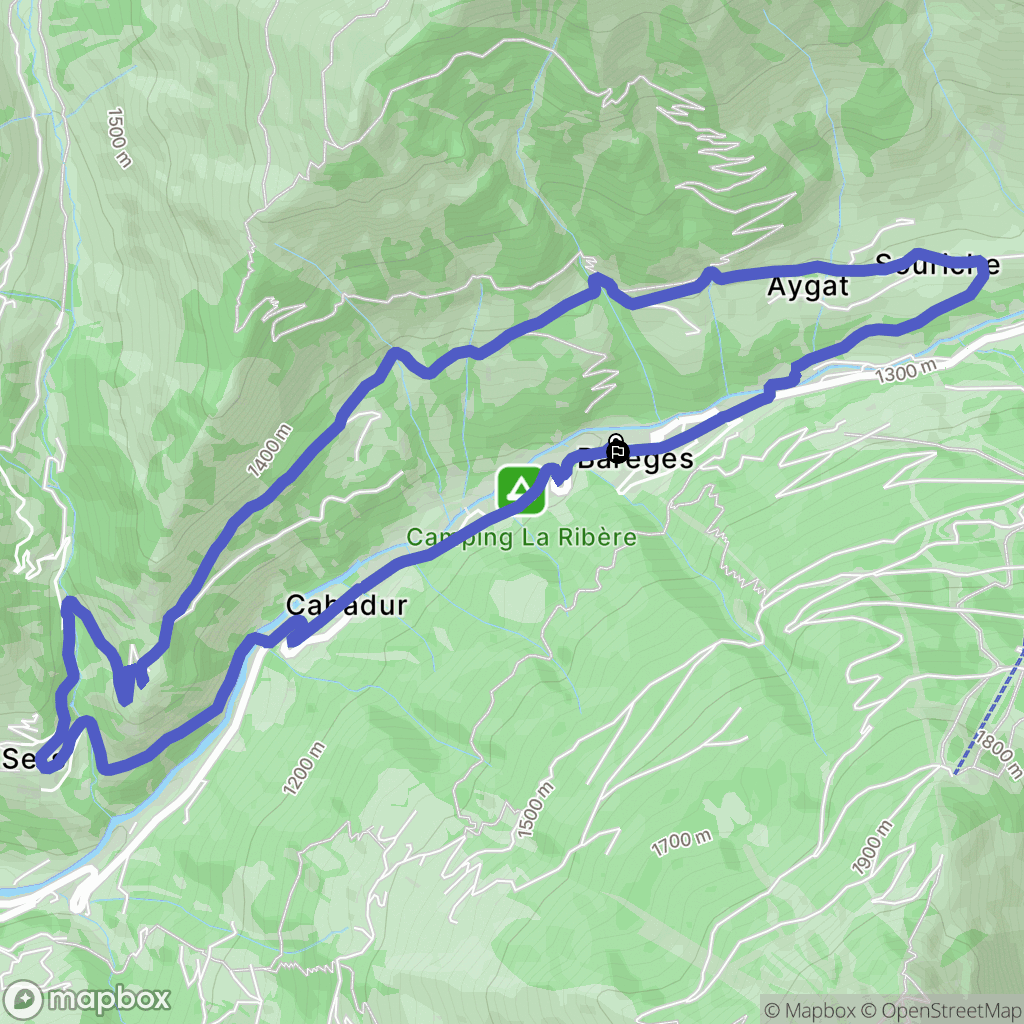 Barèges : carte du parcours de randonnée - France