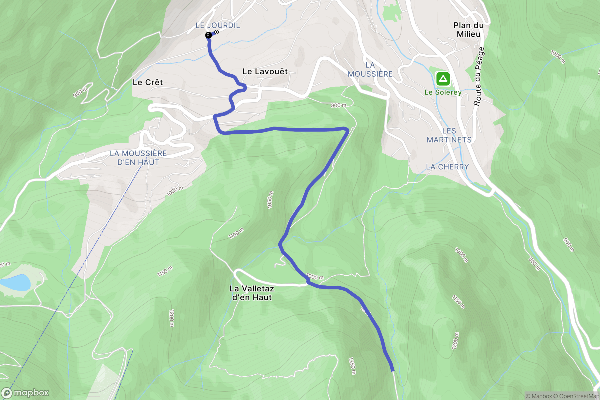 Saint-Jean-d'Aulps : carte du parcours de randonnée - France