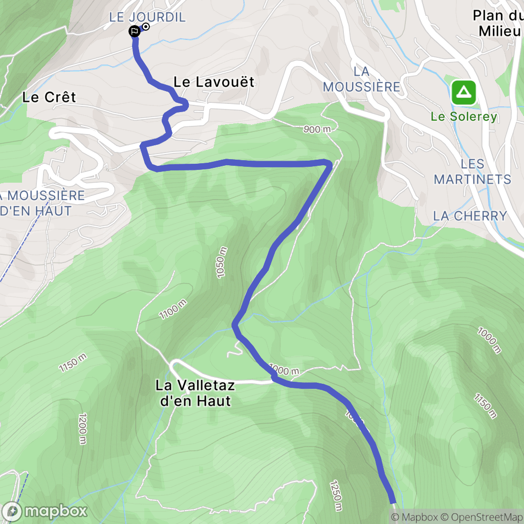 Saint-Jean-d'Aulps : carte du parcours de randonnée - France