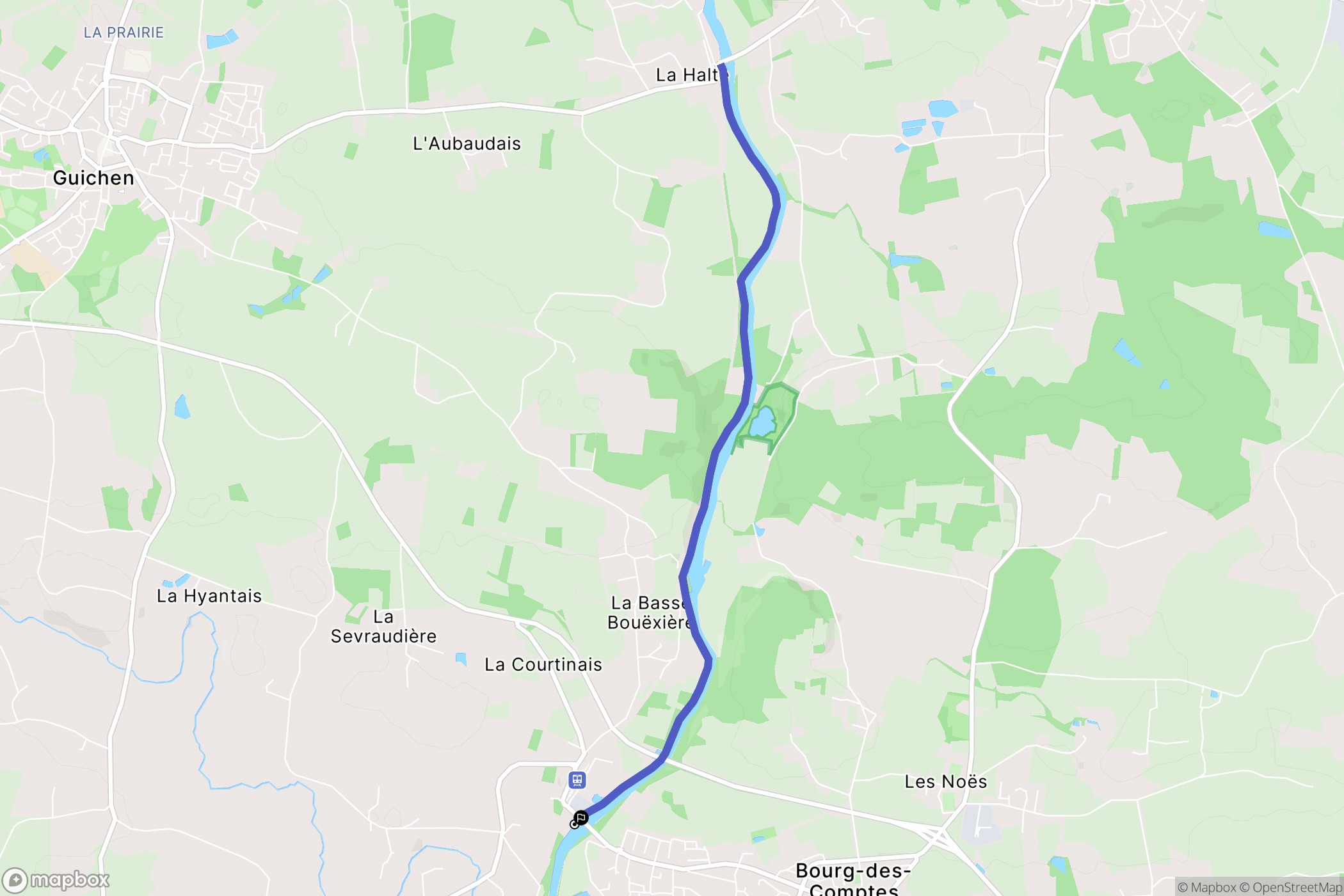 Guichen : carte du parcours de randonnée - France