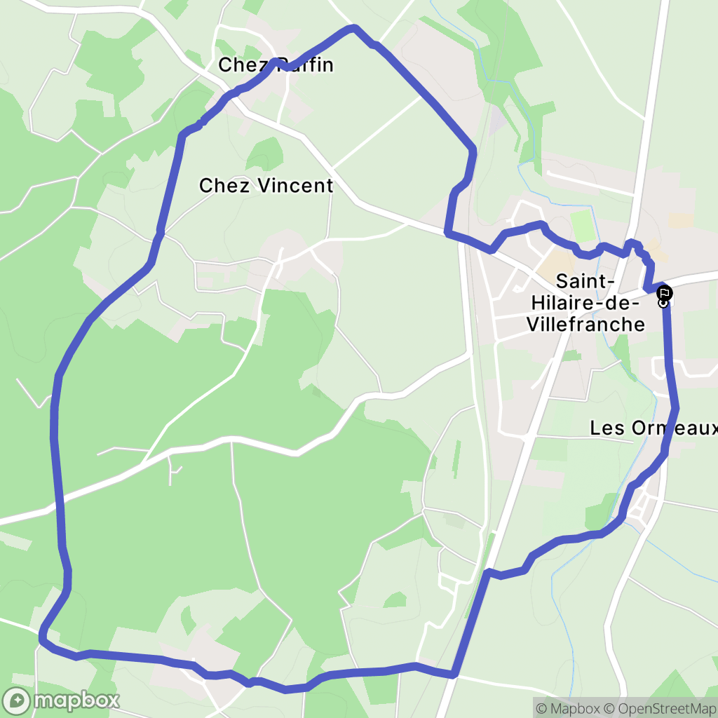 Saint-Hilaire-de-Villefranche : carte du parcours de randonnée - France