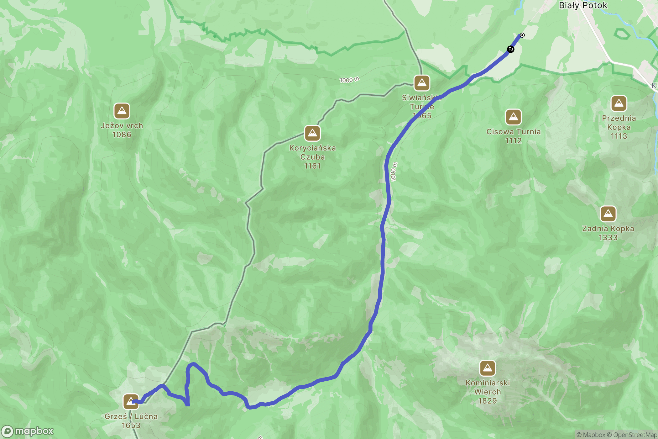 Kościelisko: mapa trasy - Poland