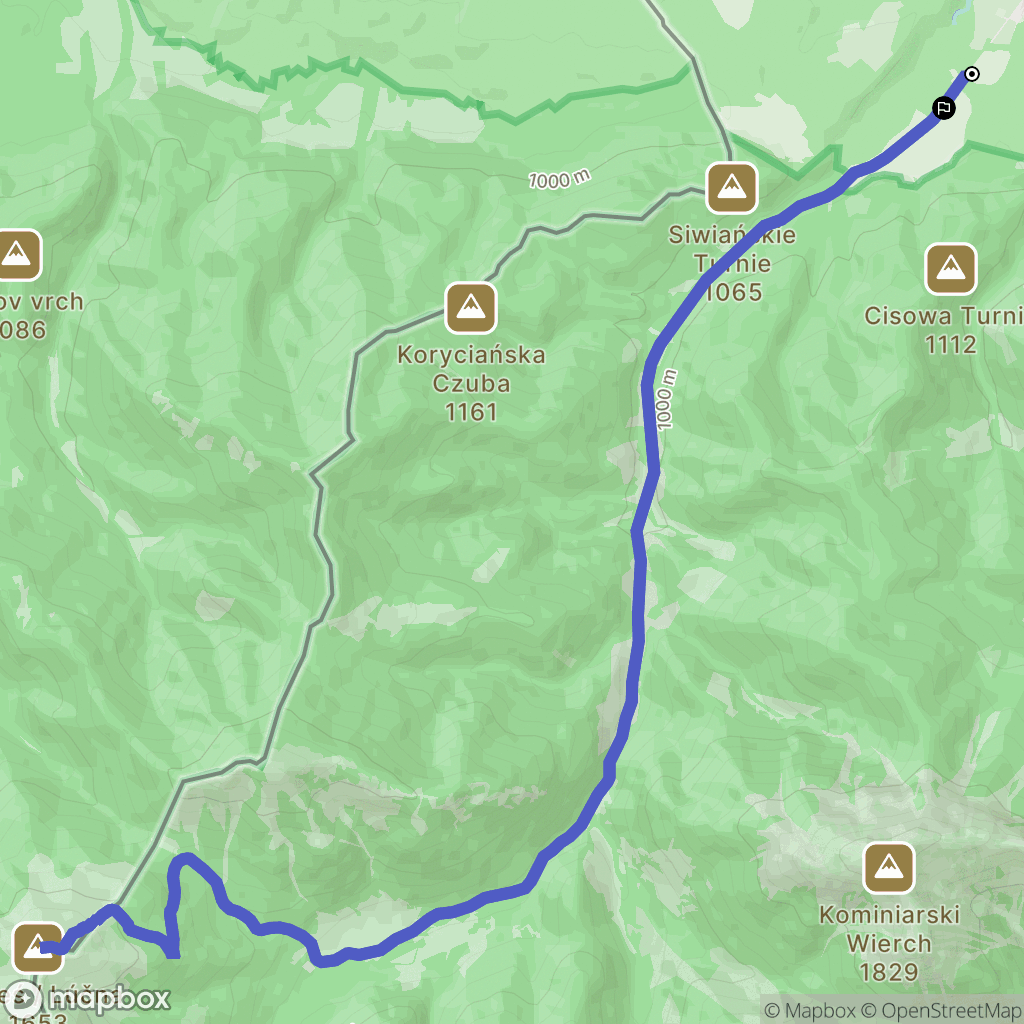 Kościelisko: mapa trasy - Poland