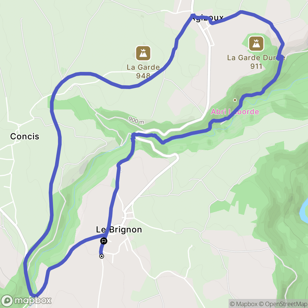Le Brignon : carte du parcours de randonnée - France