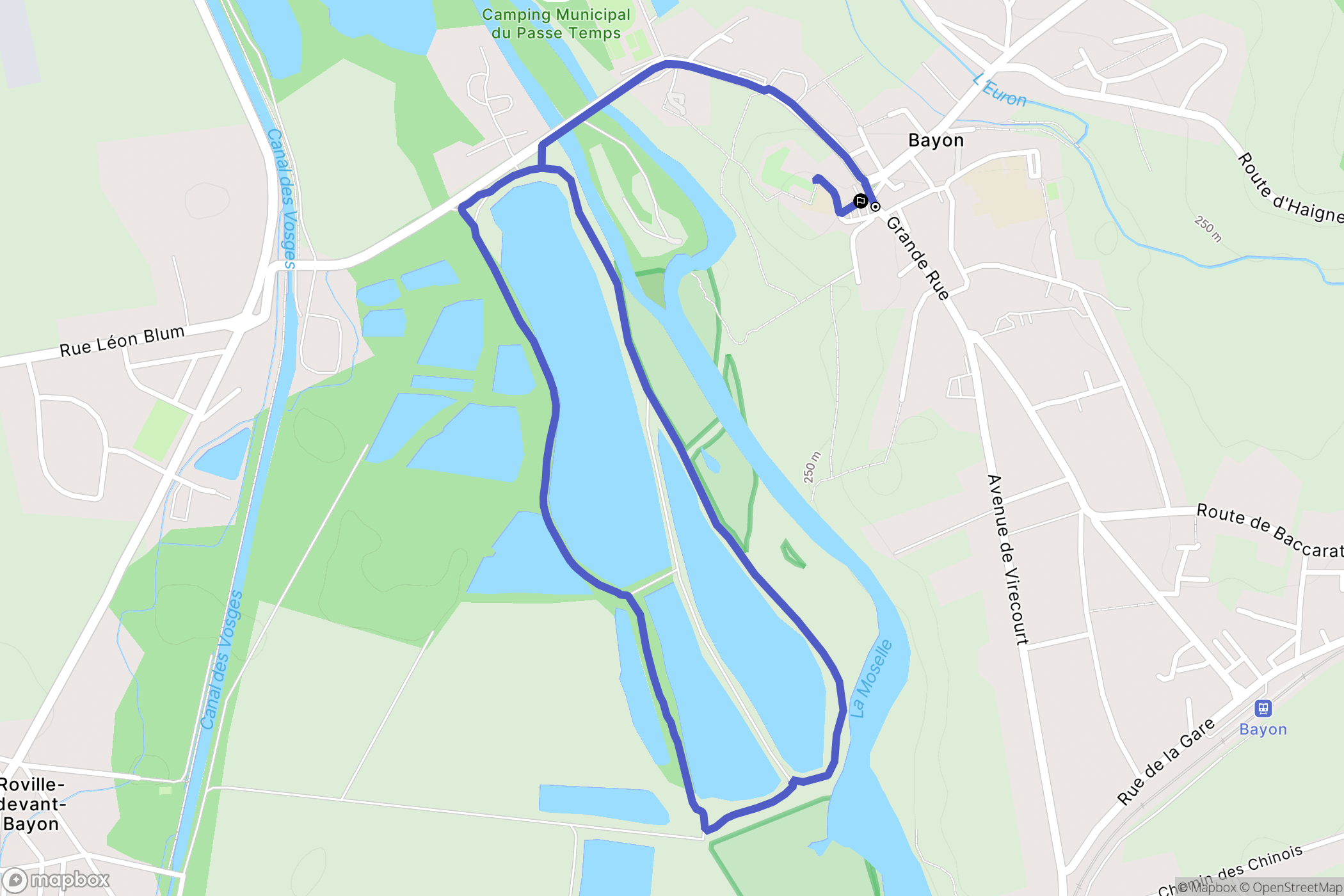 Bayon : carte du parcours de randonnée - France