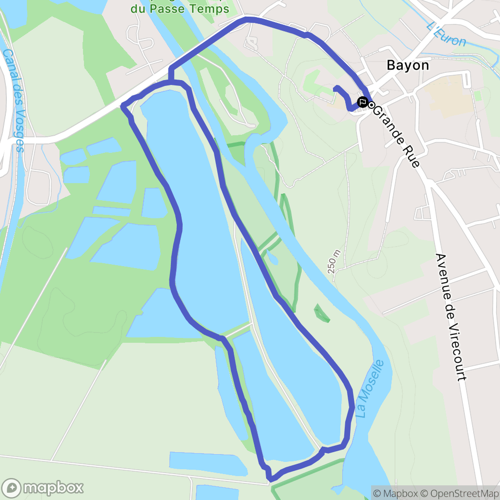 Bayon : carte du parcours de randonnée - France