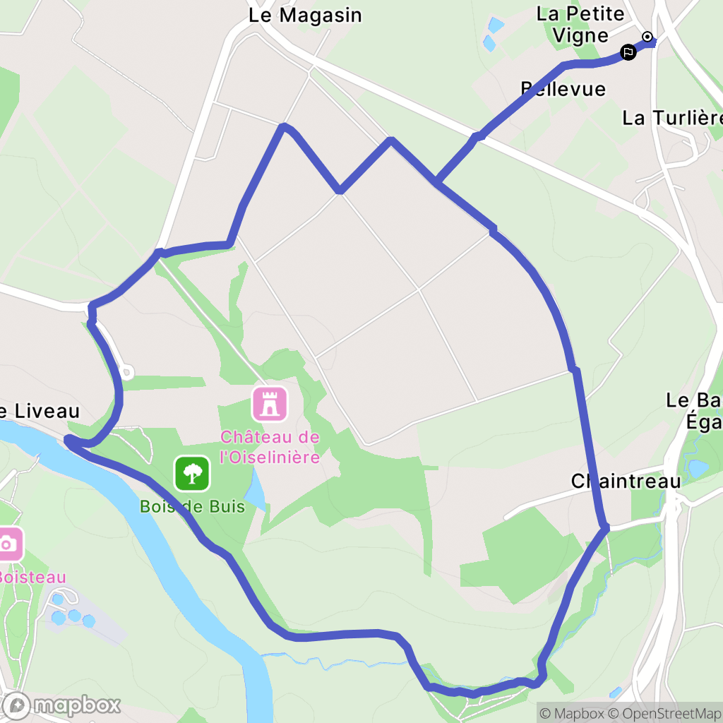 Gorges : carte du parcours de randonnée - France