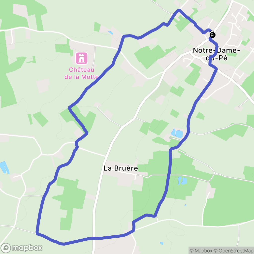 Notre-Dame-du-Pé : carte du parcours de randonnée - France
