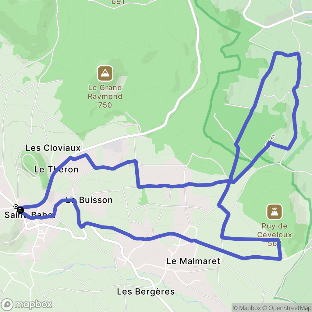 Saint-Babel : carte du parcours de randonnée - France