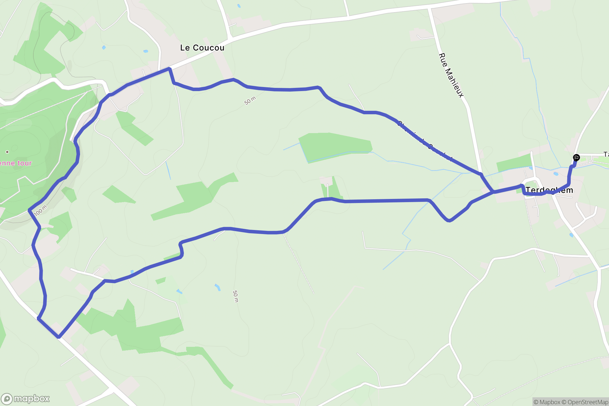 Terdeghem : carte du parcours de randonnée - France