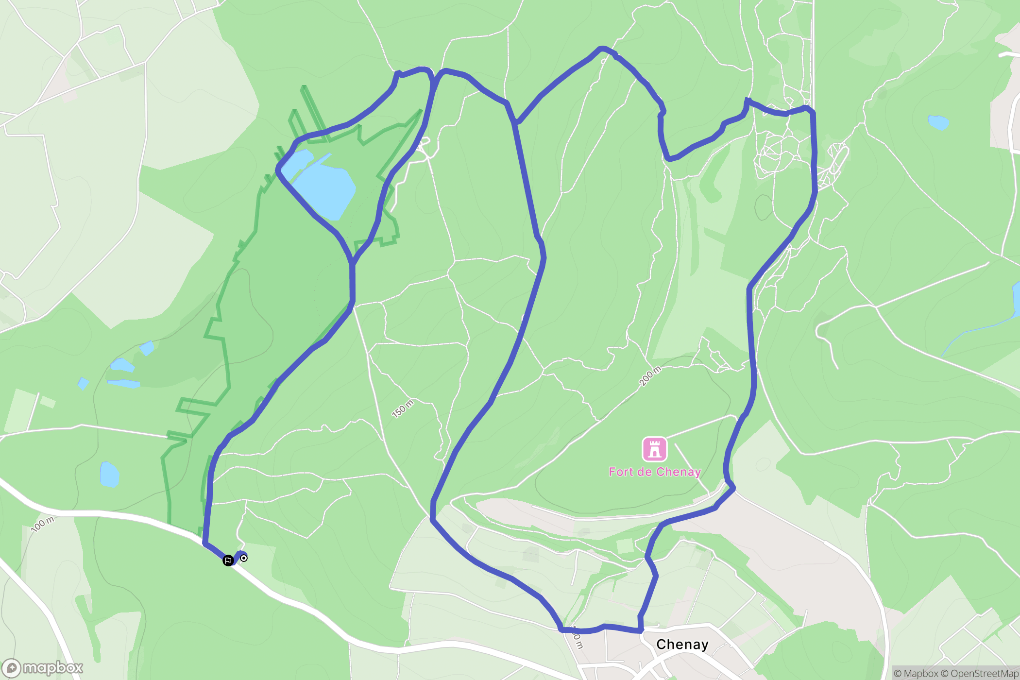 Chenay : carte du parcours de randonnée - France