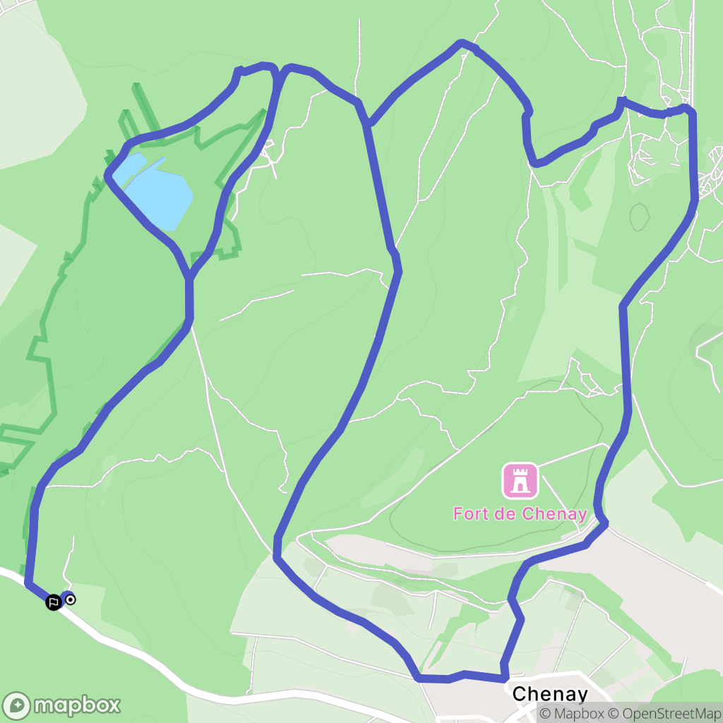 Chenay : carte du parcours de randonnée - France