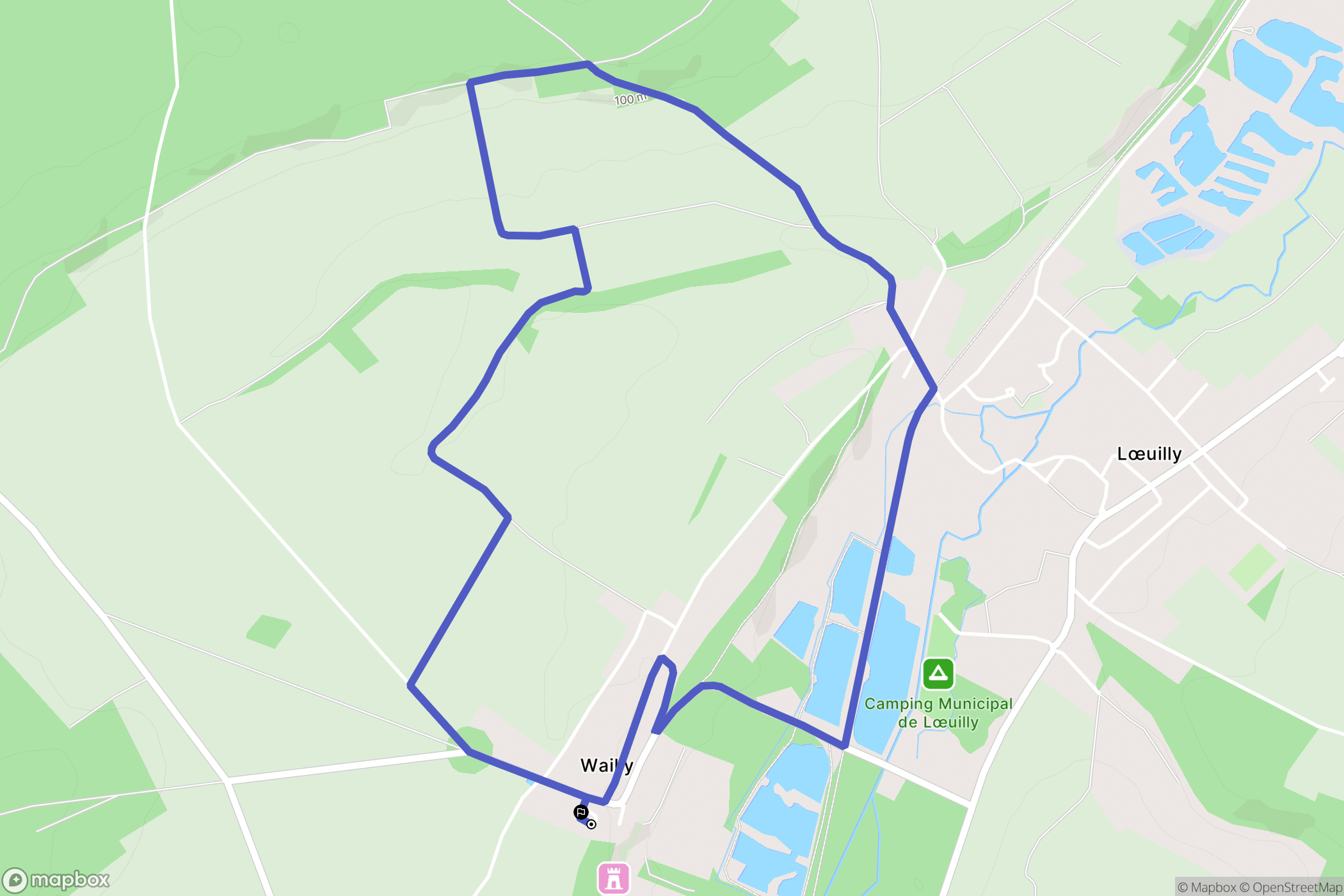 Conty : carte du parcours de randonnée - France