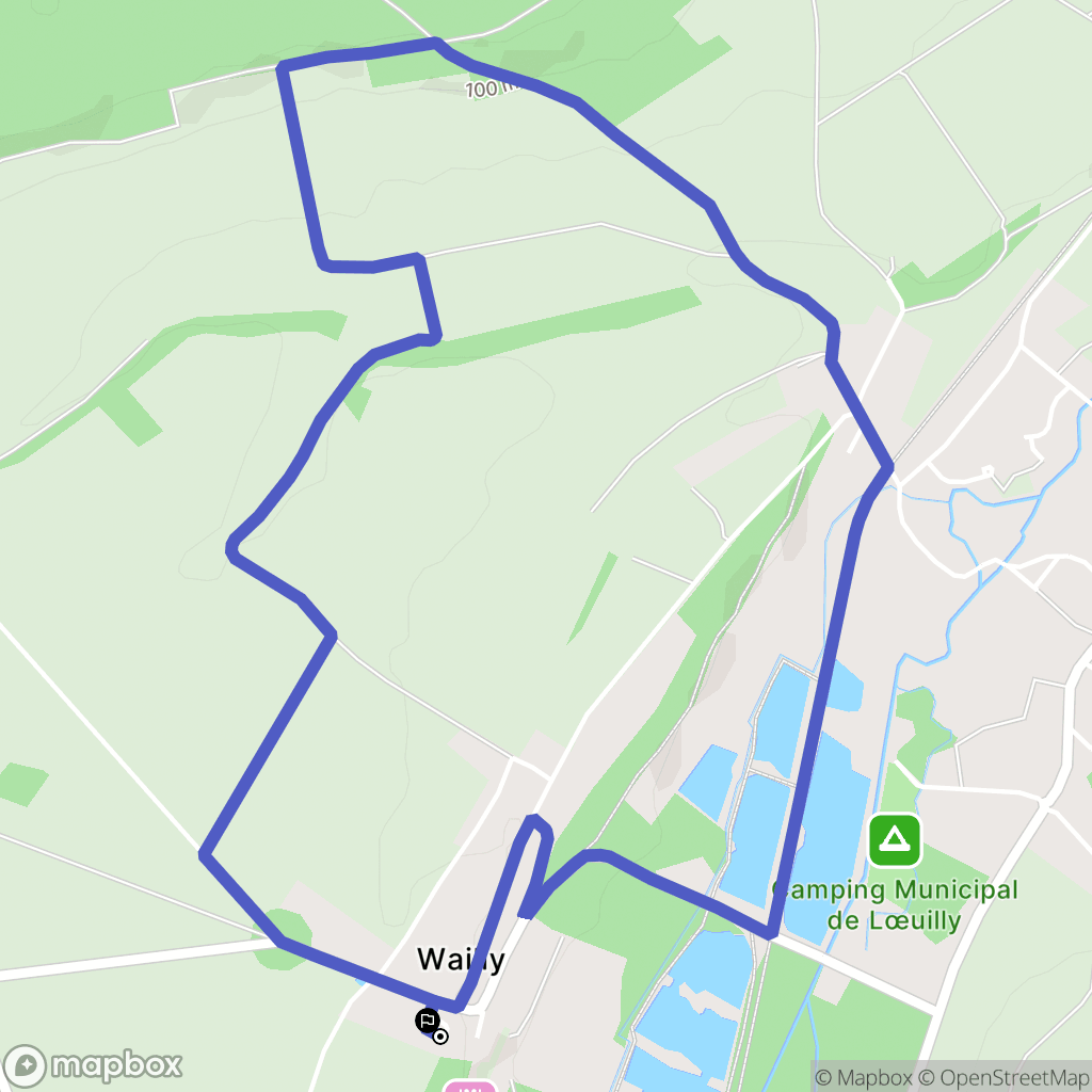 Conty : carte du parcours de randonnée - France