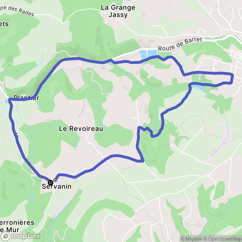 Oytier-Saint-Oblas : carte du parcours de randonnée - France